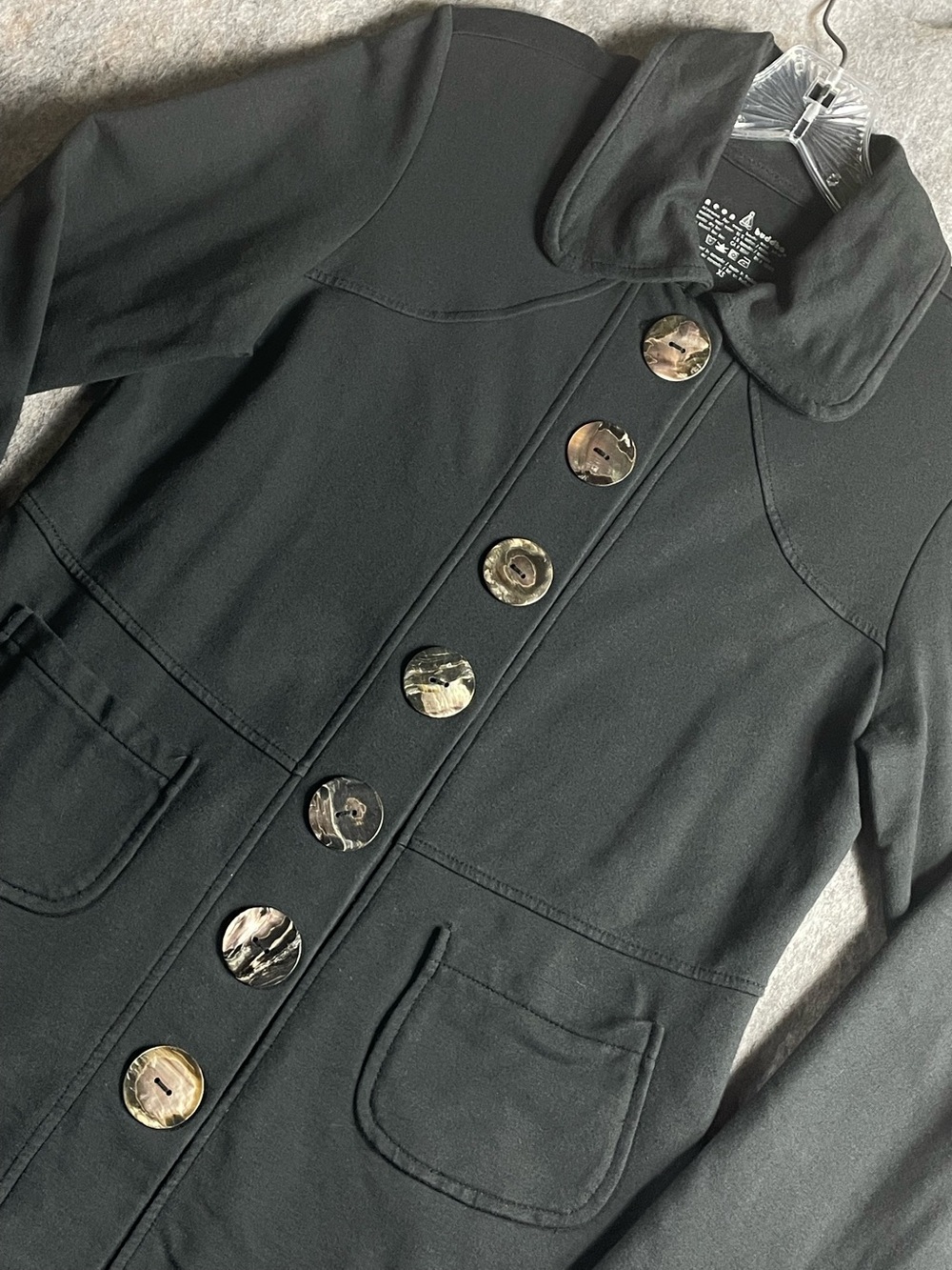 Neon Buddha Oversize Buttons Whimsigoth Eclectic Lagenlook Casual Jacket - XS